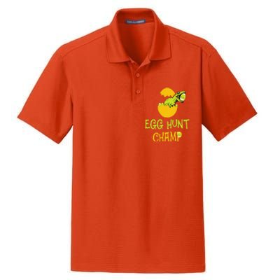 Egg Hunt Champ Funny Easter Dinosaur Gift Dry Zone Grid Polo