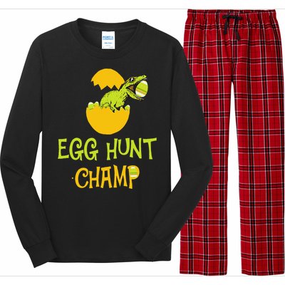 Egg Hunt Champ Funny Easter Dinosaur Gift Long Sleeve Pajama Set