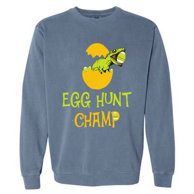 Egg Hunt Champ Funny Easter Dinosaur Gift Garment-Dyed Sweatshirt