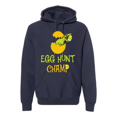 Egg Hunt Champ Funny Easter Dinosaur Gift Premium Hoodie