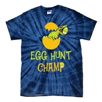 Egg Hunt Champ Funny Easter Dinosaur Gift Tie-Dye T-Shirt