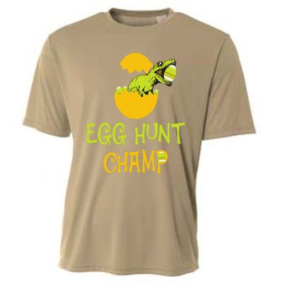 Egg Hunt Champ Funny Easter Dinosaur Gift Cooling Performance Crew T-Shirt