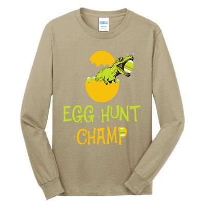 Egg Hunt Champ Funny Easter Dinosaur Gift Tall Long Sleeve T-Shirt