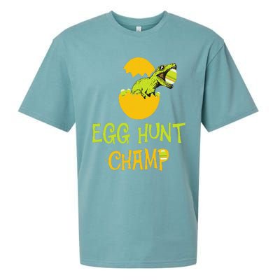 Egg Hunt Champ Funny Easter Dinosaur Gift Sueded Cloud Jersey T-Shirt