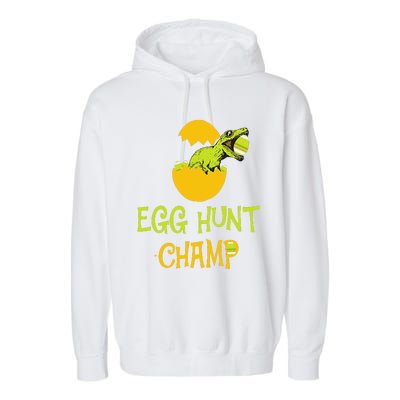 Egg Hunt Champ Funny Easter Dinosaur Gift Garment-Dyed Fleece Hoodie