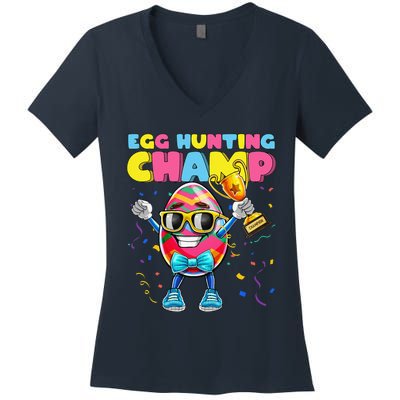 Egg Hunting Champion Easter Egg Easter Basket Stuffer Women's V-Neck T-Shirt