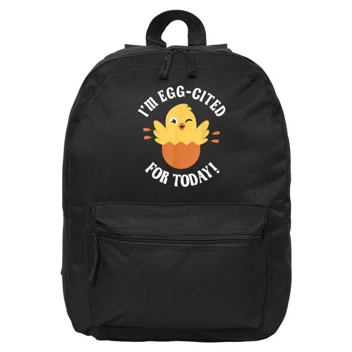 Egg-Cited Hatching Chick Design Funny Easter Chicks 16 in Basic Backpack