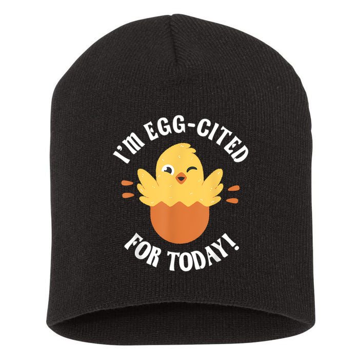 Egg-Cited Hatching Chick Design Funny Easter Chicks Short Acrylic Beanie
