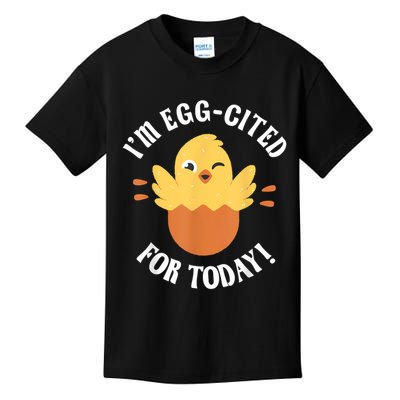 Egg-Cited Hatching Chick Design Funny Easter Chicks Kids T-Shirt