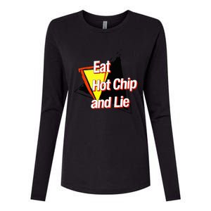 Eat Hot Chip And Lie Funny Womens Cotton Relaxed Long Sleeve T-Shirt