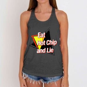 Eat Hot Chip And Lie Funny Women's Knotted Racerback Tank