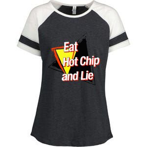 Eat Hot Chip And Lie Funny Enza Ladies Jersey Colorblock Tee