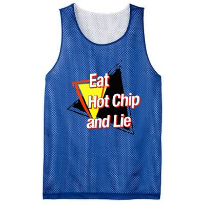 Eat Hot Chip And Lie Funny Mesh Reversible Basketball Jersey Tank