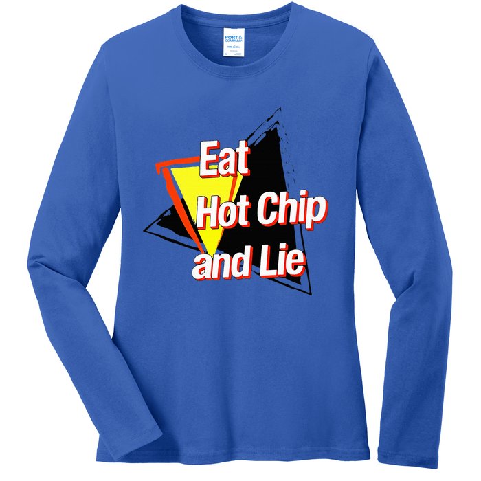 Eat Hot Chip And Lie Funny Ladies Long Sleeve Shirt