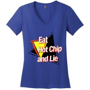 Eat Hot Chip And Lie Funny Women's V-Neck T-Shirt