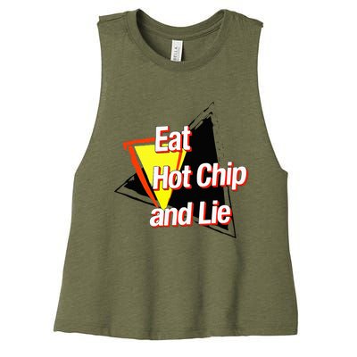 Eat Hot Chip And Lie Funny Women's Racerback Cropped Tank