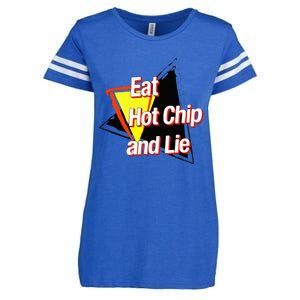 Eat Hot Chip And Lie Funny Enza Ladies Jersey Football T-Shirt