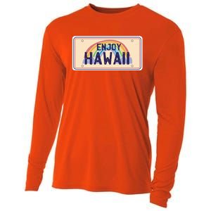 Enjoy Hawaii Car Plate Cooling Performance Long Sleeve Crew