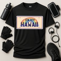 Enjoy Hawaii Car Plate Cooling Performance Crew T-Shirt