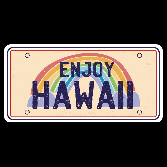 Enjoy Hawaii Car Plate Cooling Performance Crew T-Shirt