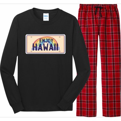 Enjoy Hawaii Car Plate Long Sleeve Pajama Set