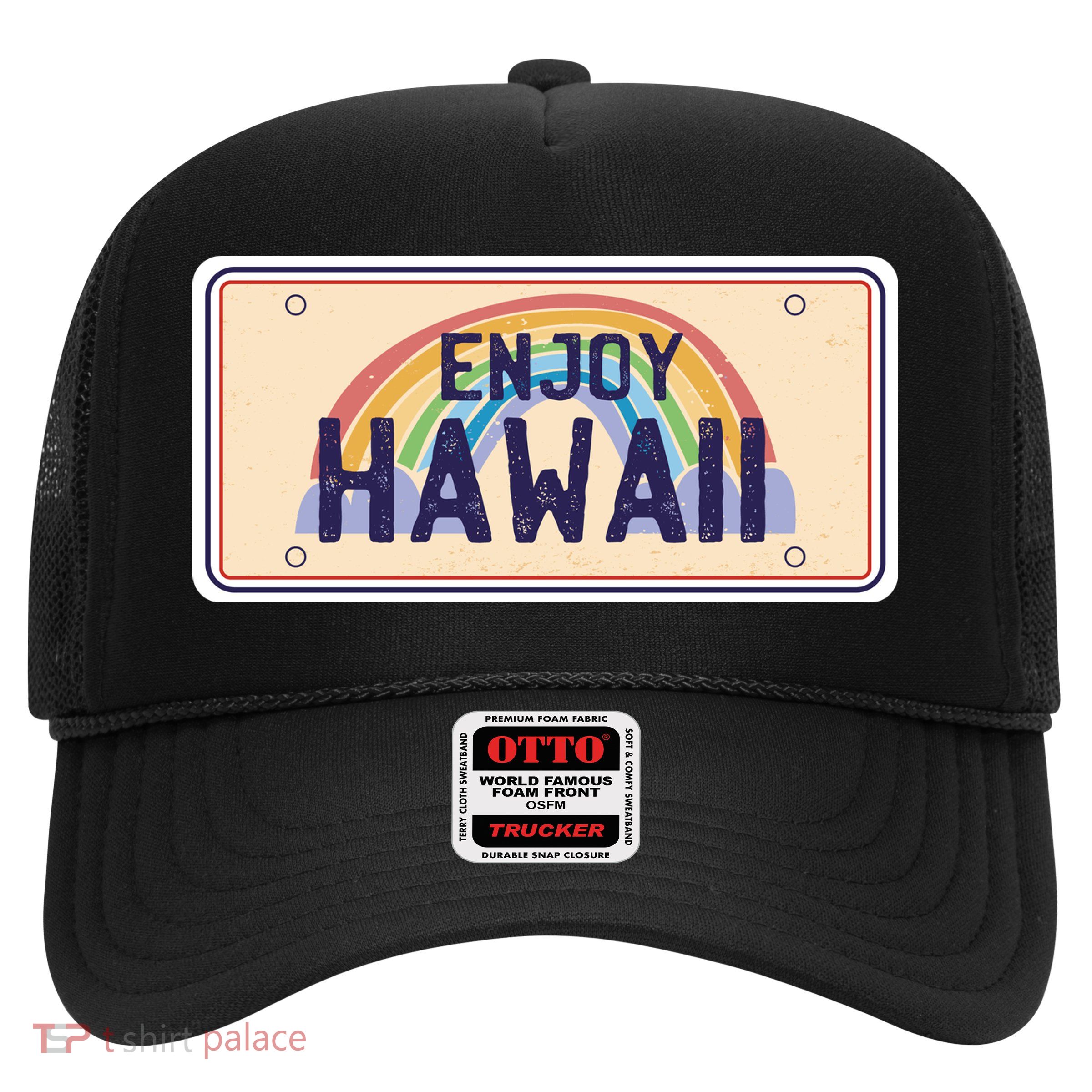 Enjoy Hawaii Car Plate Trucker Hat