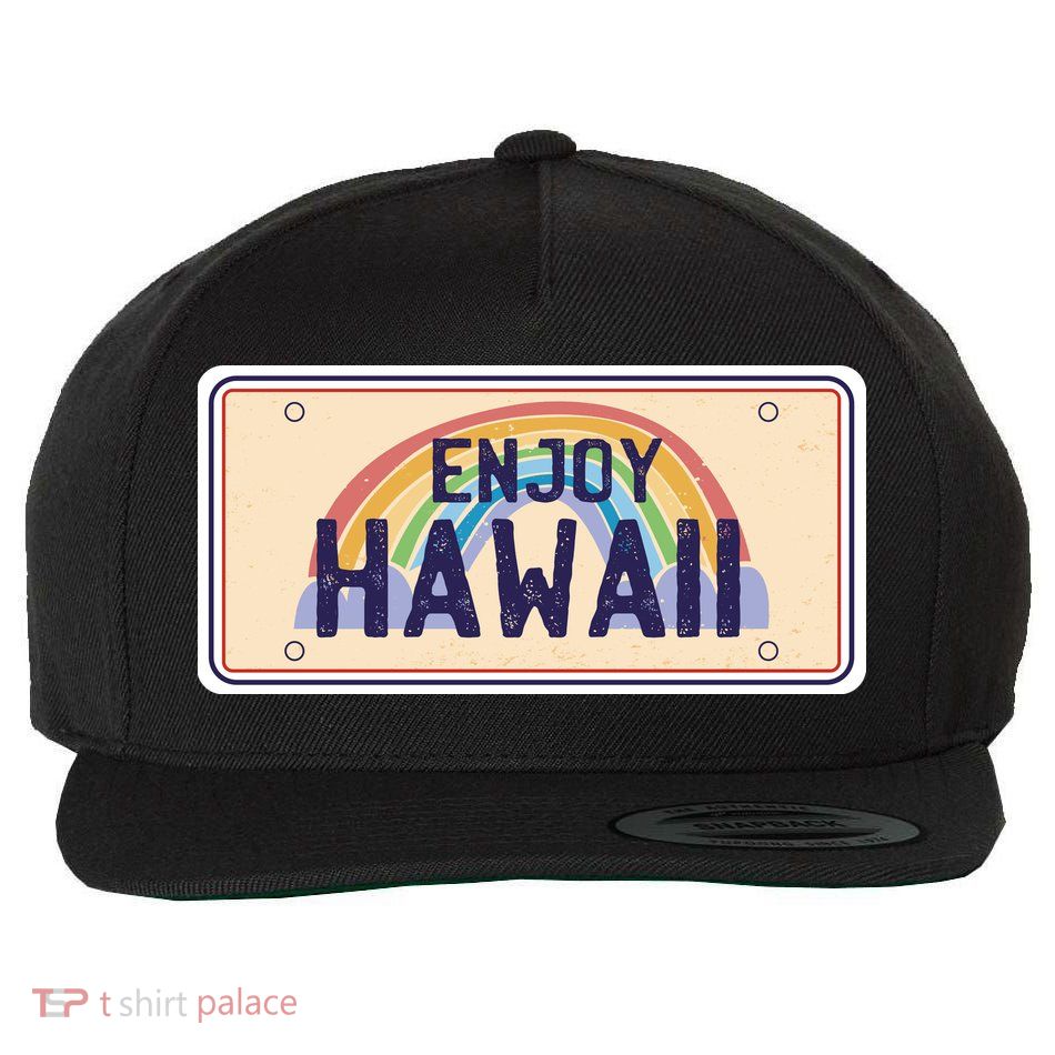 Enjoy Hawaii Car Plate Wool Snapback Cap