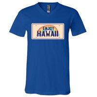 Enjoy Hawaii Car Plate V-Neck T-Shirt