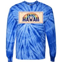 Enjoy Hawaii Car Plate Tie-Dye Long Sleeve Shirt