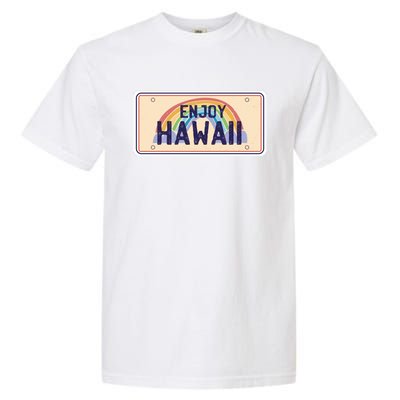 Enjoy Hawaii Car Plate Garment-Dyed Heavyweight T-Shirt