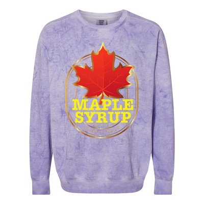 Easy Halloween Costume Maple Syrup Funny Group Costume Colorblast Crewneck Sweatshirt