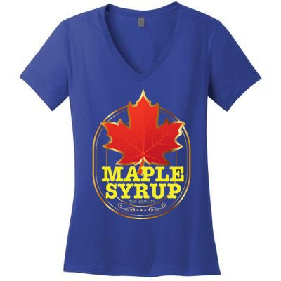 Easy Halloween Costume Maple Syrup Funny Group Costume Women's V-Neck T-Shirt