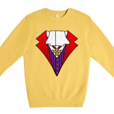 Easy Halloween Costumes Dracula Tuxedo Vampire Costume Premium Crewneck Sweatshirt