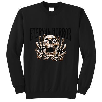 Eternal Horror Creepy Skeleton Screaming Dark Horror Spooky Sweatshirt