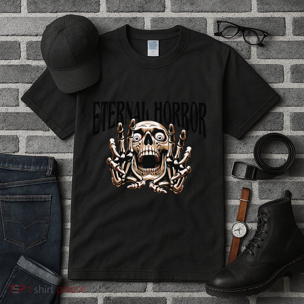 Eternal Horror Creepy Skeleton Screaming Dark Horror Spooky Tall T-Shirt