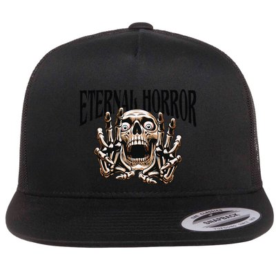 Eternal Horror Creepy Skeleton Screaming Dark Horror Spooky Flatbill Hat