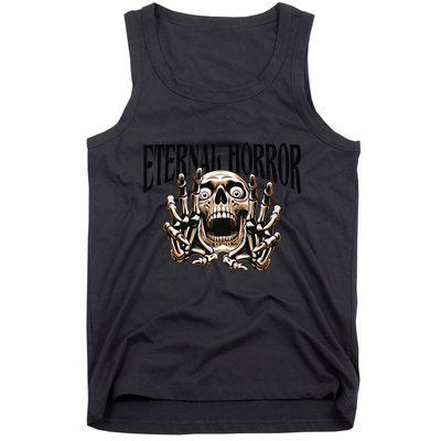 Eternal Horror Creepy Skeleton Screaming Dark Horror Spooky Tank Top
