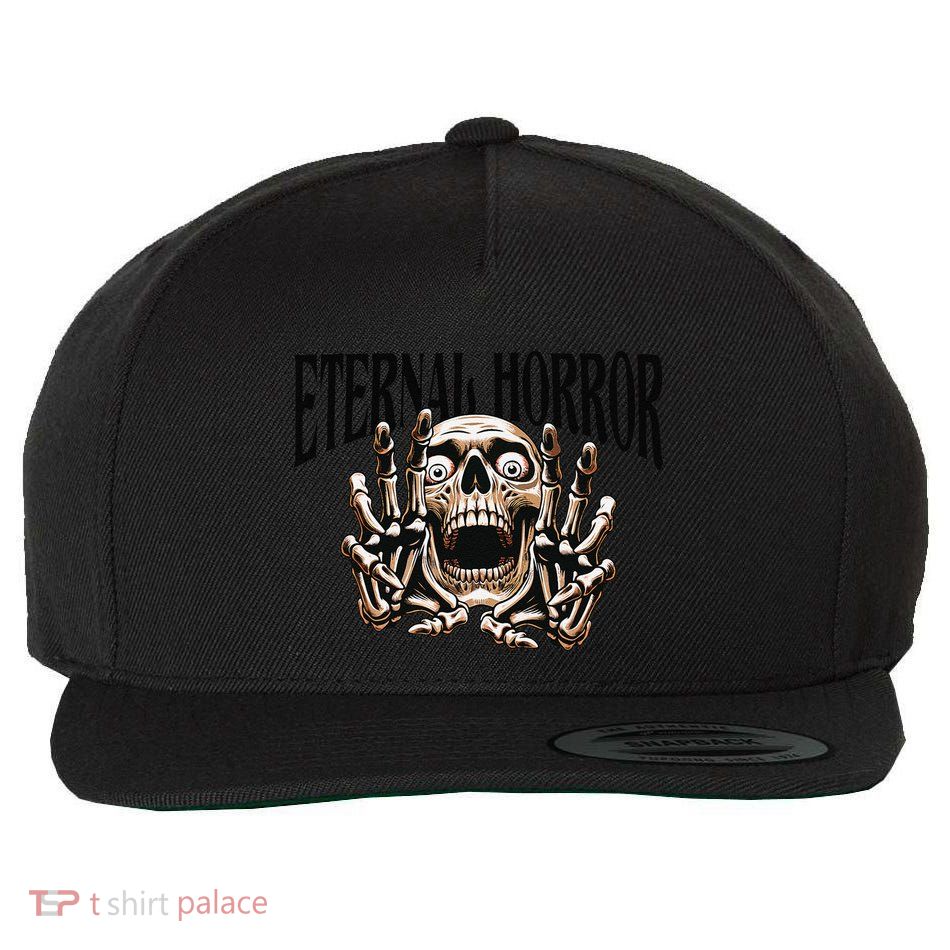 Eternal Horror Creepy Skeleton Screaming Dark Horror Spooky Wool Snapback Cap