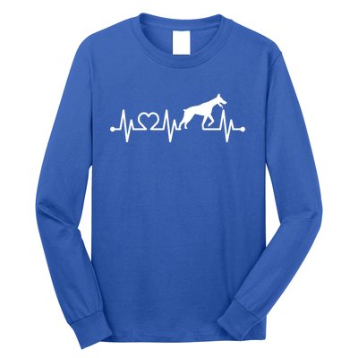 Ecg Heartbeat Dobie Dober Pinscher Pulse For Dog Owner Cute Gift Long Sleeve Shirt