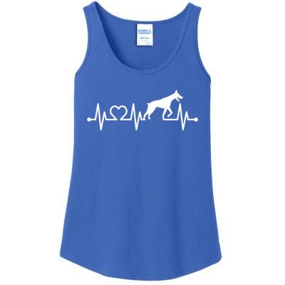 Ecg Heartbeat Dobie Dober Pinscher Pulse For Dog Owner Cute Gift Ladies Essential Tank