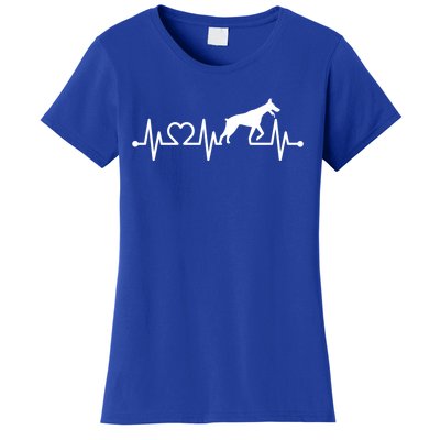 Ecg Heartbeat Dobie Dober Pinscher Pulse For Dog Owner Cute Gift Women's T-Shirt