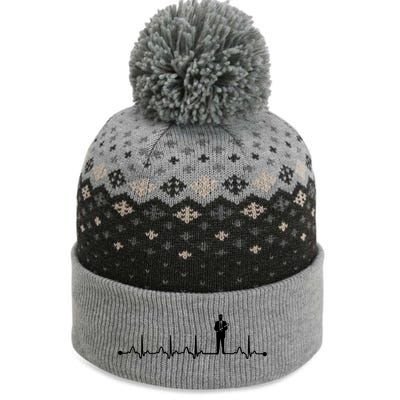 Engineer Heartbeat Dad Engineer Papa Engineering Gift The Baniff Cuffed Pom Beanie