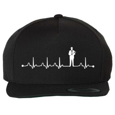 Engineer Heartbeat Dad Engineer Papa Engineering Gift Wool Snapback Cap