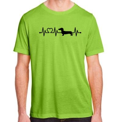 Ecg Heartbeat Dachshund Dackel Teckel For Dog Owners Gift Adult ChromaSoft Performance T-Shirt