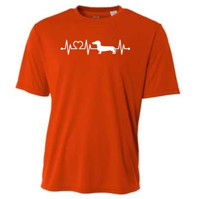 Ecg Heartbeat Dachshund Dackel Teckel For Dog Owners Gift Cooling Performance Crew T-Shirt