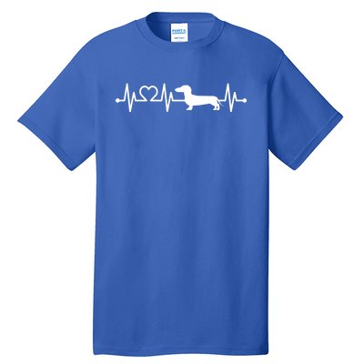 Ecg Heartbeat Dachshund Dackel Teckel For Dog Owners Gift Tall T-Shirt