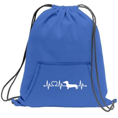 Ecg Heartbeat Dachshund Dackel Teckel For Dog Owners Gift Sweatshirt Cinch Pack Bag