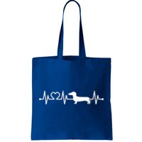 Ecg Heartbeat Dachshund Dackel Teckel For Dog Owners Gift Tote Bag