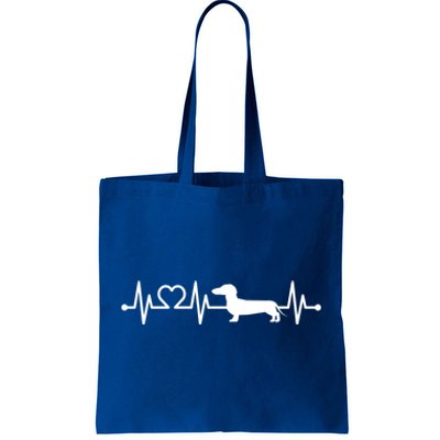 Ecg Heartbeat Dachshund Dackel Teckel For Dog Owners Gift Tote Bag