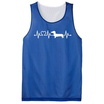 Ecg Heartbeat Dachshund Dackel Teckel For Dog Owners Gift Mesh Reversible Basketball Jersey Tank